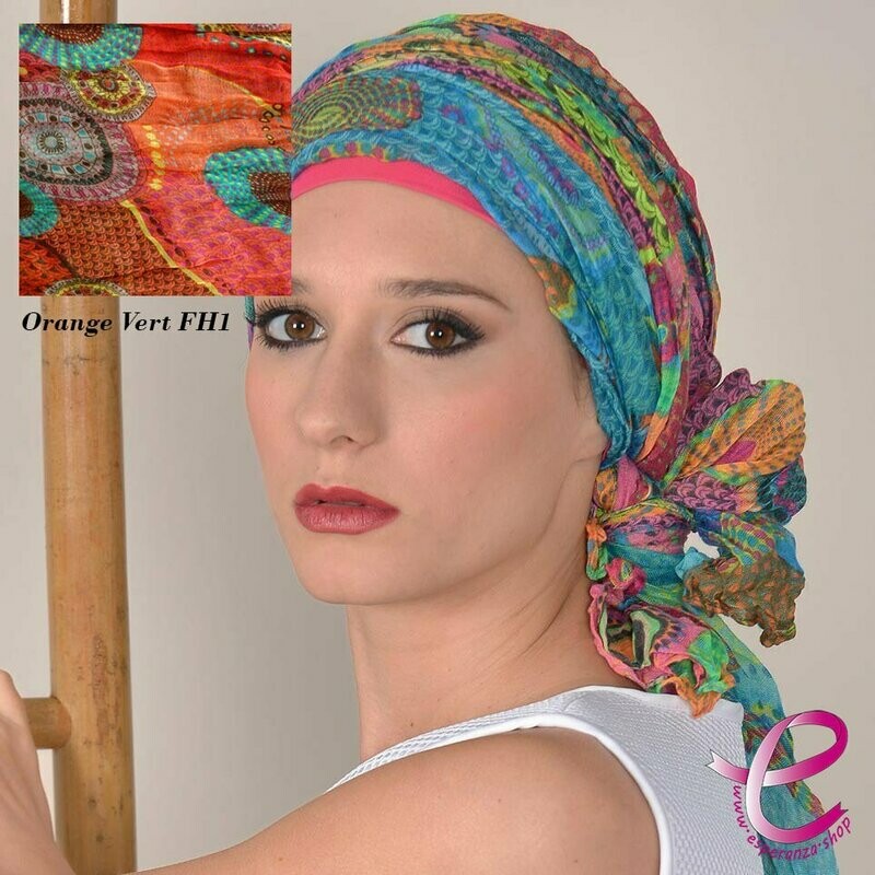 Foulard HIPPIE Orange/Vert