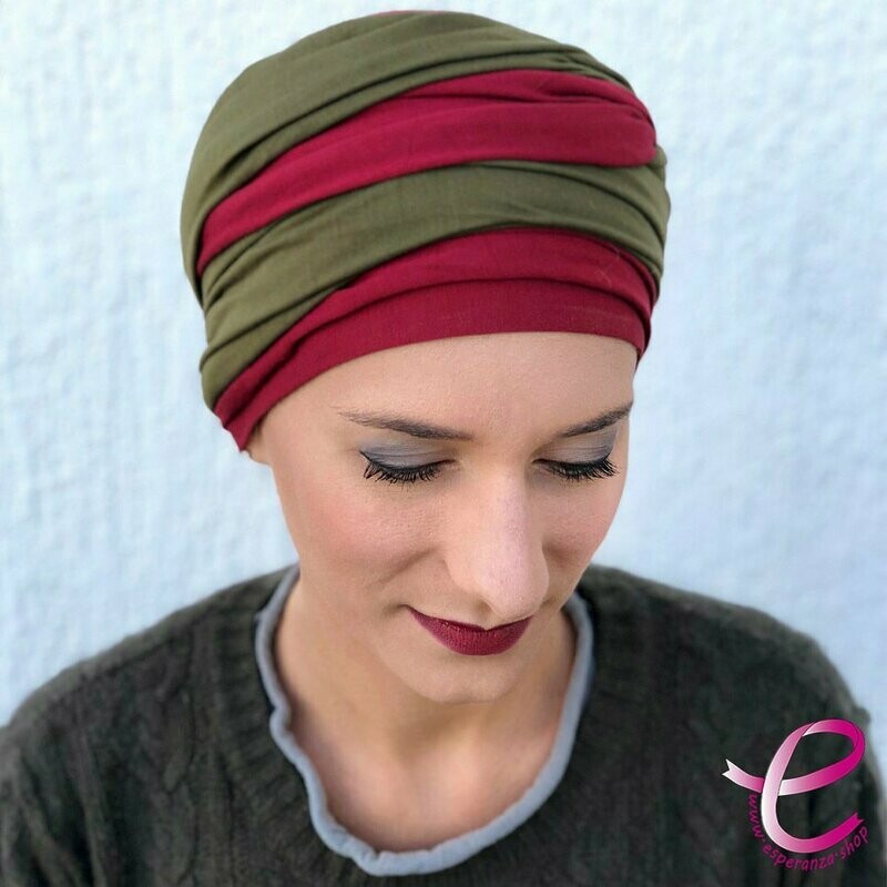 Turban LESLIE Bordeaux/Kaki