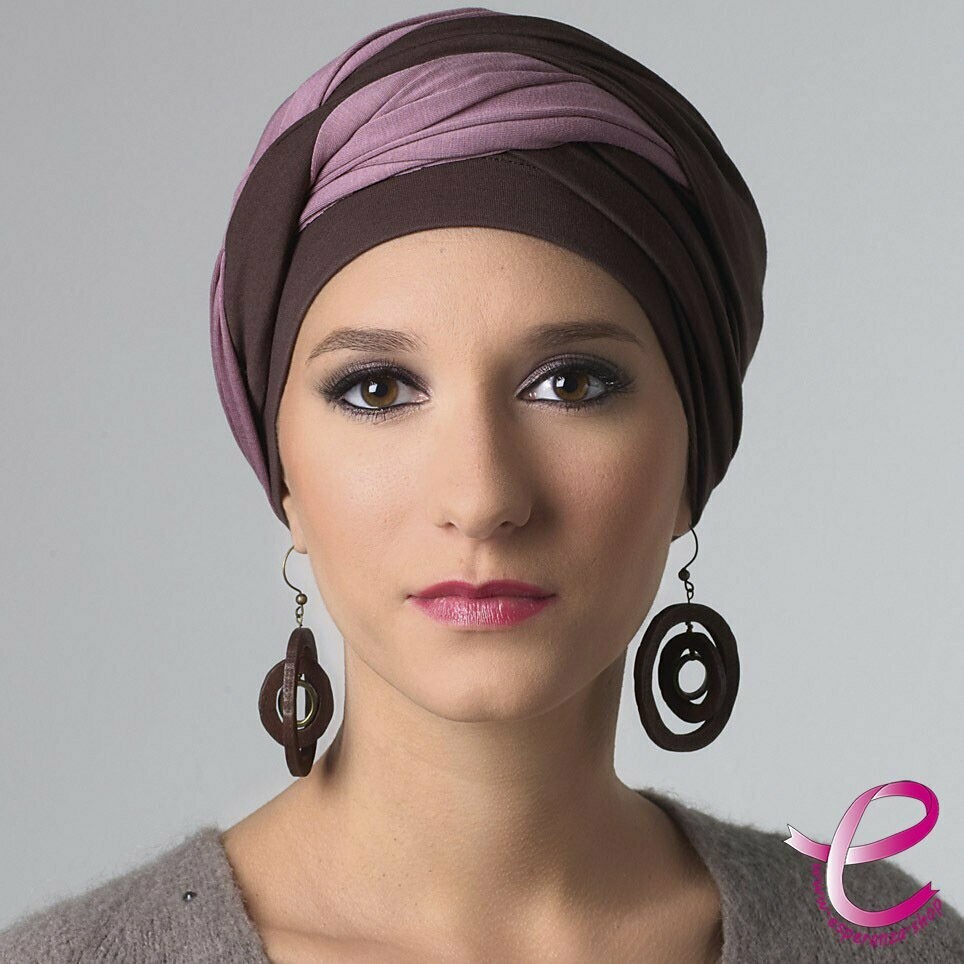 Turban LESLIE Brun Rose