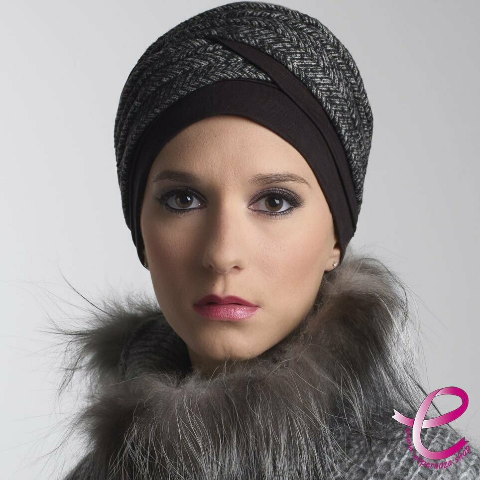 Turban DORIS Noir Flanelle