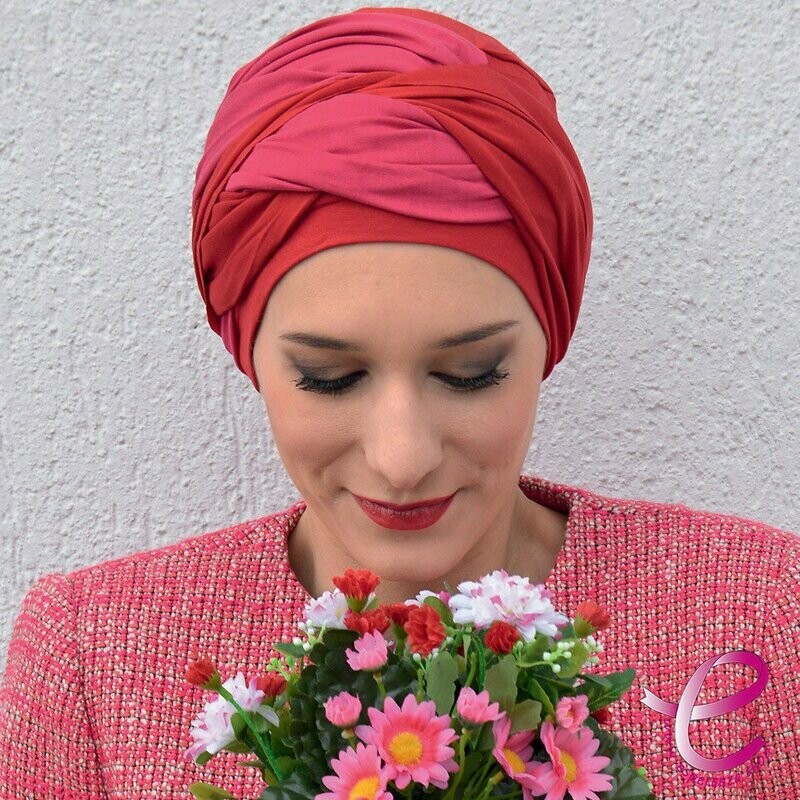 Turban LESLIE Rouge Hermès/Fuchsia