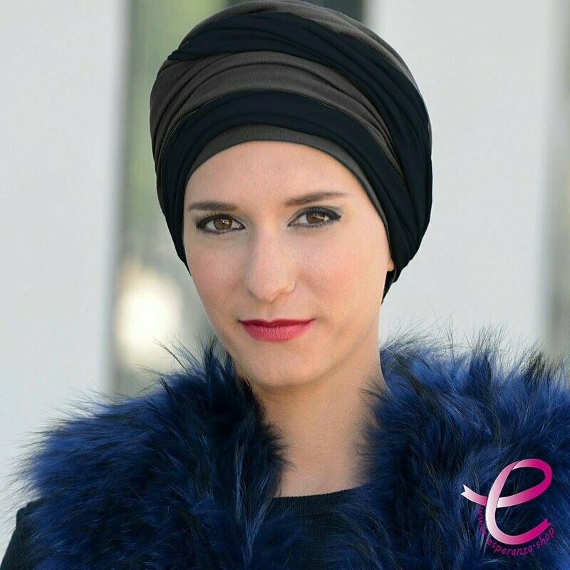 Turban LESLIE Noir Gris