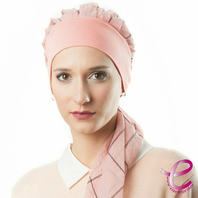 Turban DAFNEE Rose/Gris