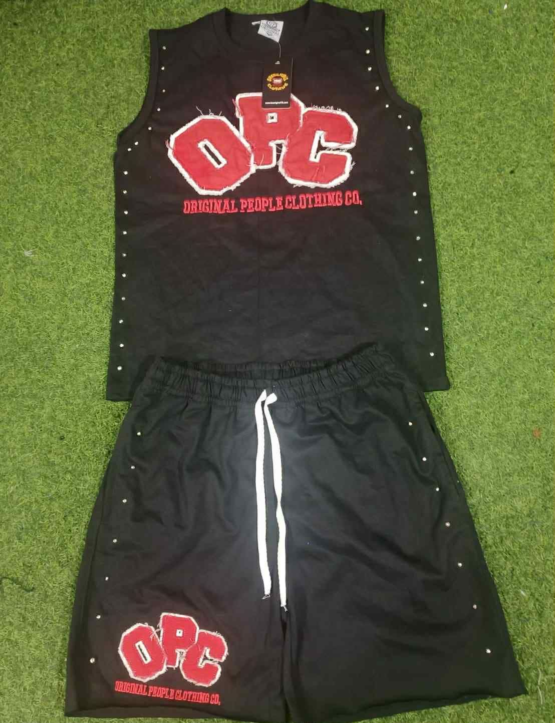 Sleeveless OPC Short Set (Black/Red/White)
