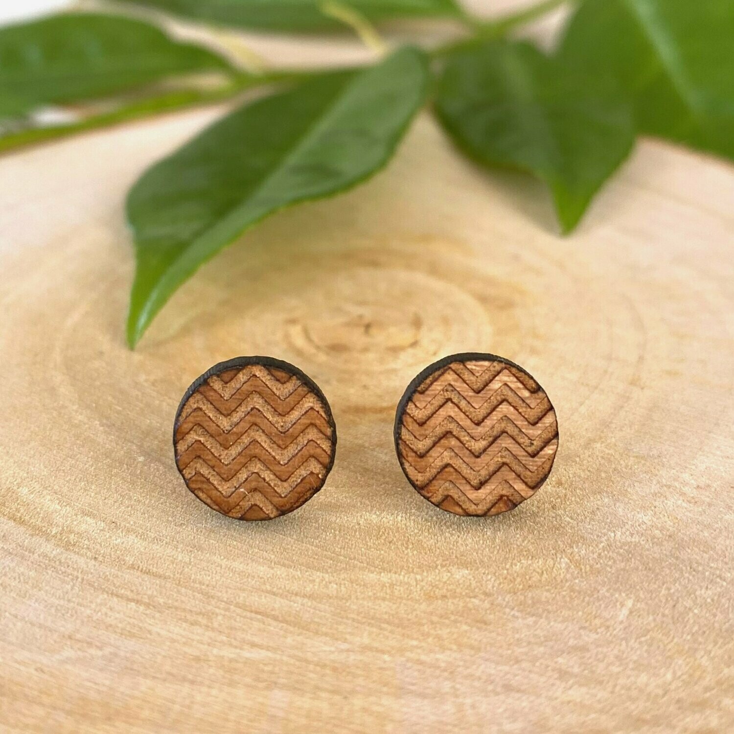 Chevron Ohrringe aus Holz