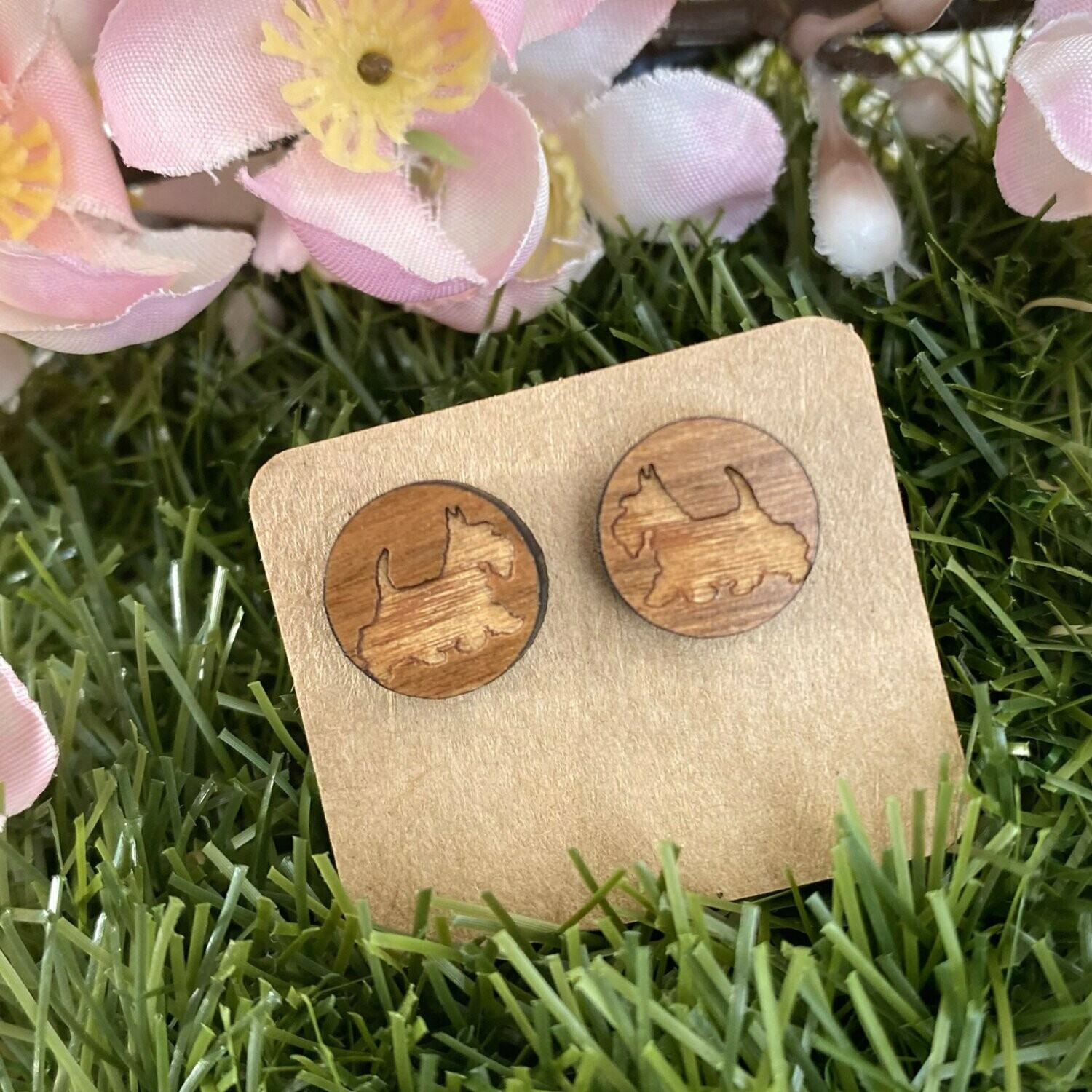 Hunde Ohrringe aus Holz