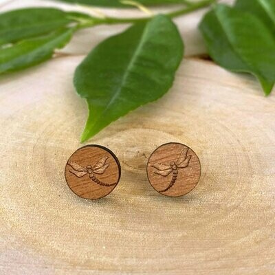 Libelle Ohrringe aus Holz