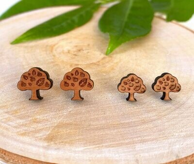 Baum Ohrringe aus Holz