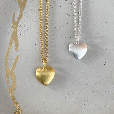 Halskette mit Herz Anhänger Gold & Silber