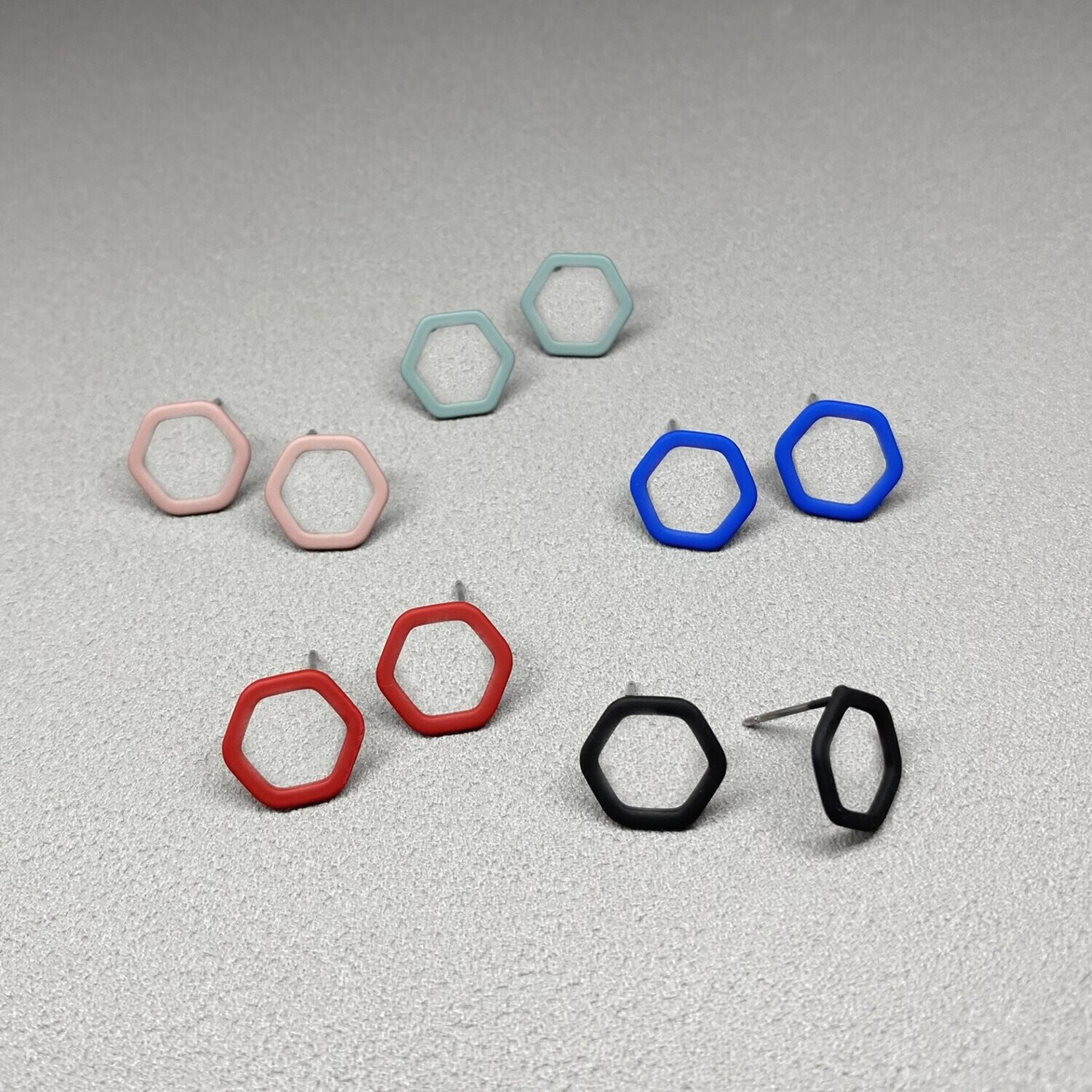 Sechseck Ohrringe Stecker Hexagon