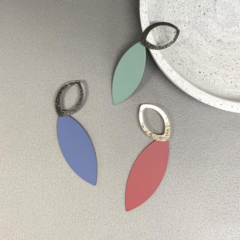 Statement Ohrringe, hängende Blatt Ohrringe oval Statement Ohrringe, hängende Blatt Ohrringe oval