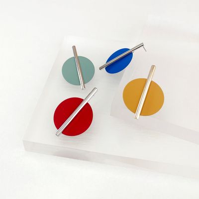 Kreis und Stab Ohrringe bunt Kreis und Stab Ohrringe bunt