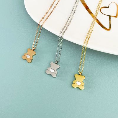 Bären Kette mit Herz Detail Bären Kette mit Herz Detail