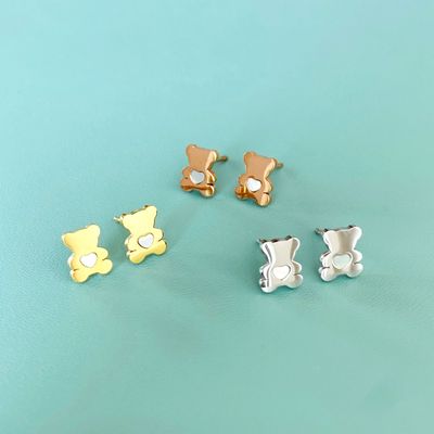Bären Ohrringe mit Herz Detail Bären Ohrringe mit Herz Detail