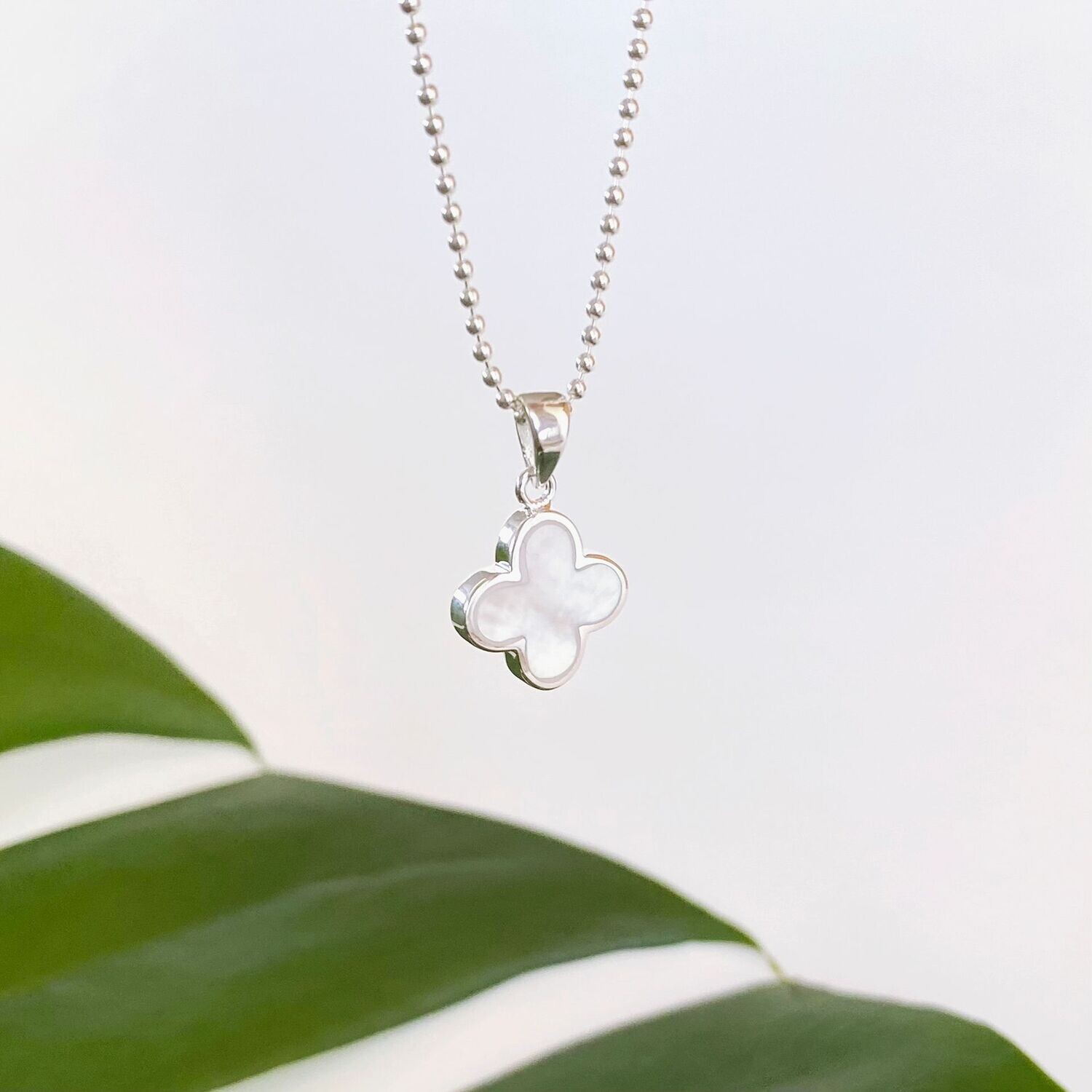 Kette mit Kleeblatt Anhänger aus 925 Silber