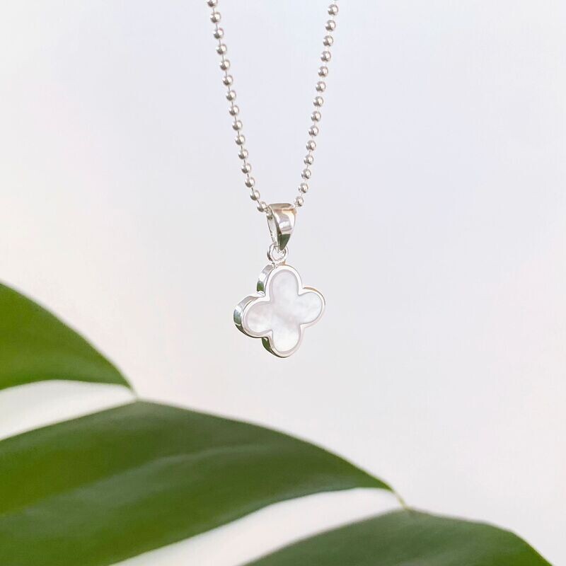 Kette mit Kleeblatt Anhänger aus 925 Silber