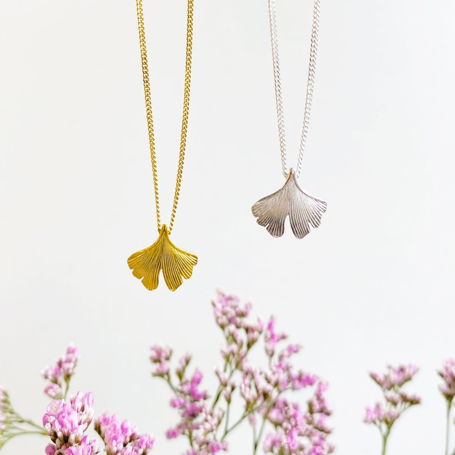 Ginkgoblatt Kette 925 Silber
