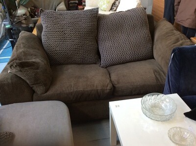 DFS dark olive/green 3 seat sofa