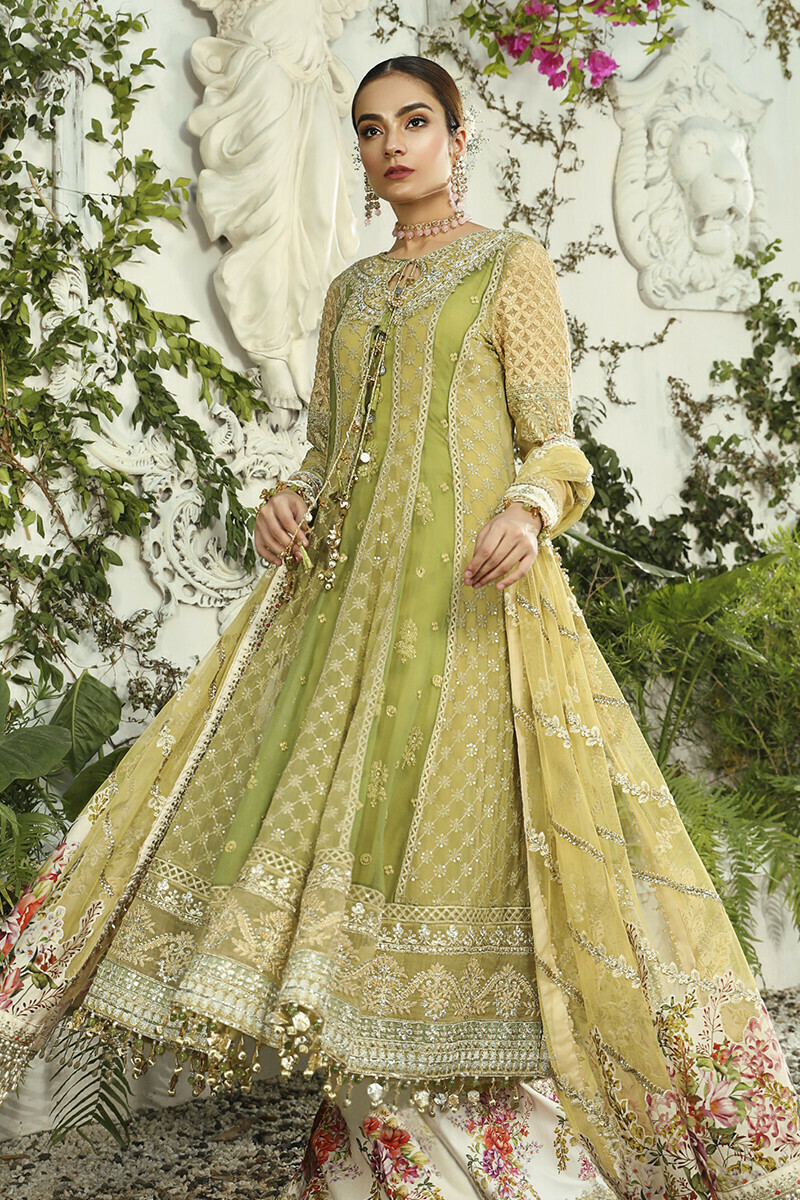 Unstitched EMBROIDERED - Olive Green (BD-1904) with stitched