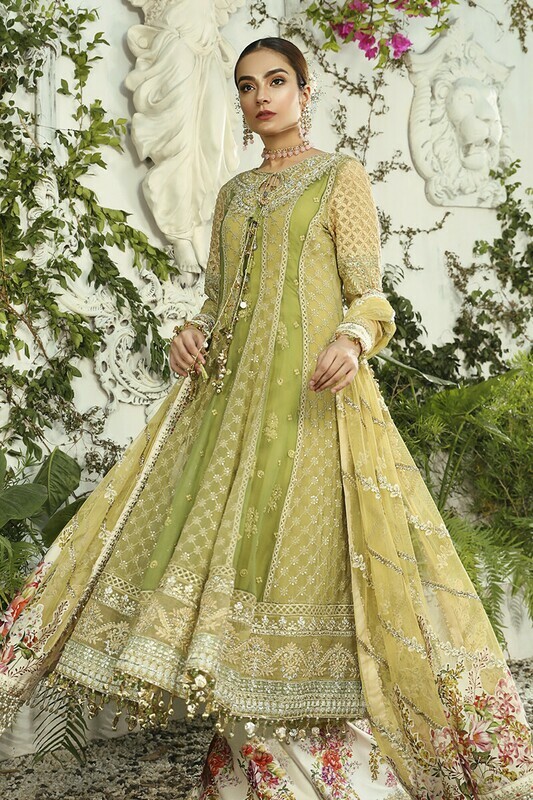 Unstitched EMBROIDERED - Olive Green (BD-1904) with stitched