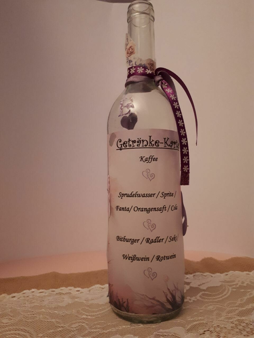 Deko Flasche mit Beleuchtung für besondere Anlässe