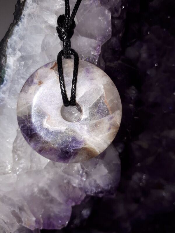 Amethyst Chevron Donut als Anhänger