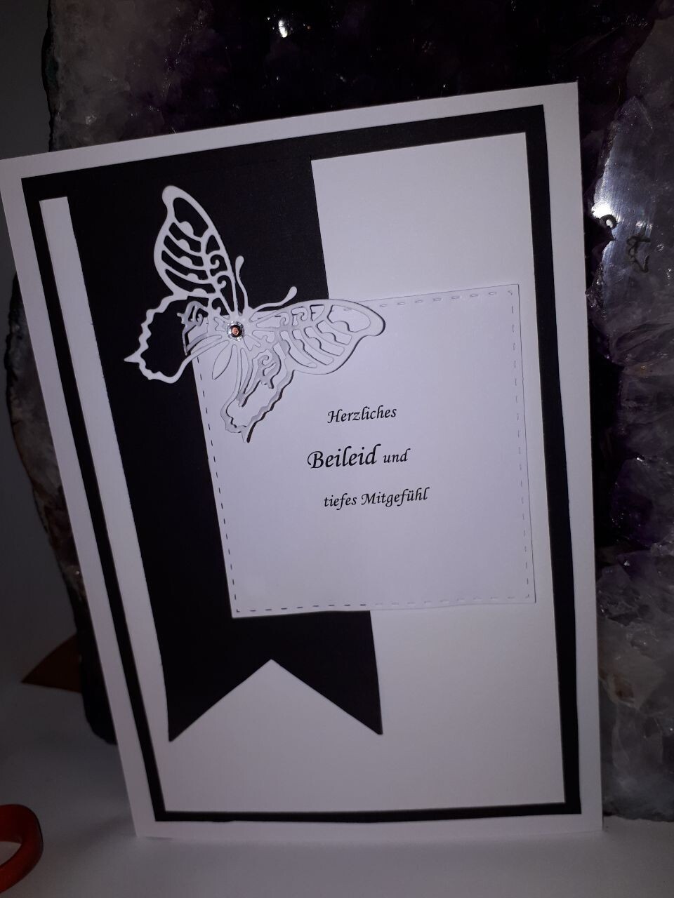 Designer-Karte Herzliches Beileid und tiefes Mitgefühl
