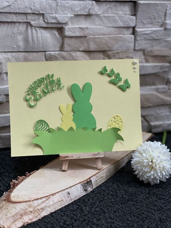 Designer-Karten A5 aufklappbar zu Ostern in verschiedenen Farben (ohne Deko)