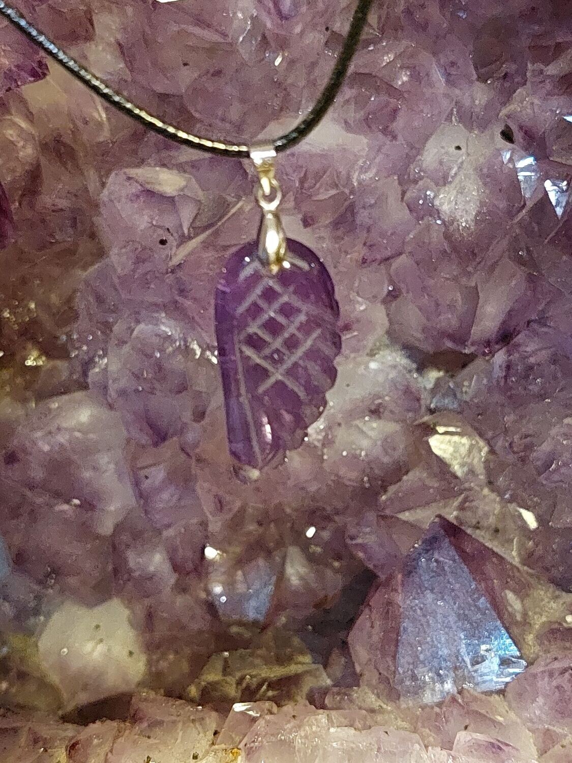 Engelflügel Amethyst als Anhänger