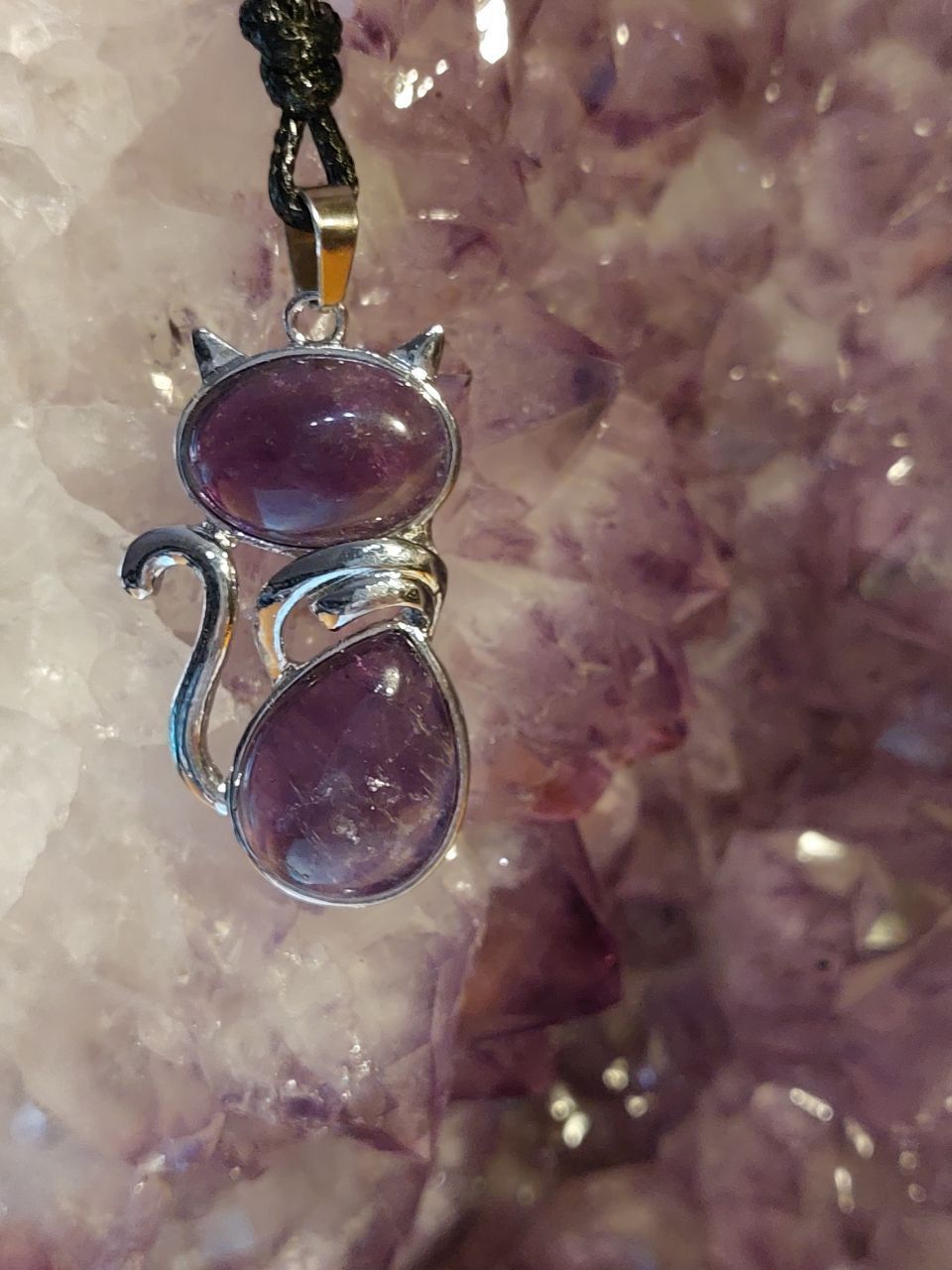 Amethyst Katze als Anhänger