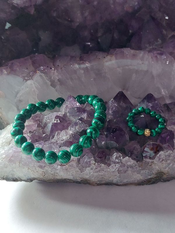 Malachit Armband und Ring