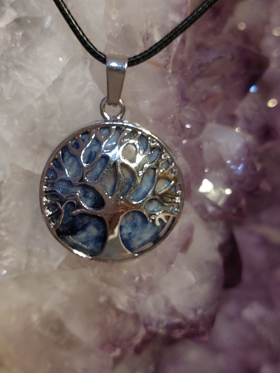 Sodalith Lebensbaum (Silber) als Anhänger