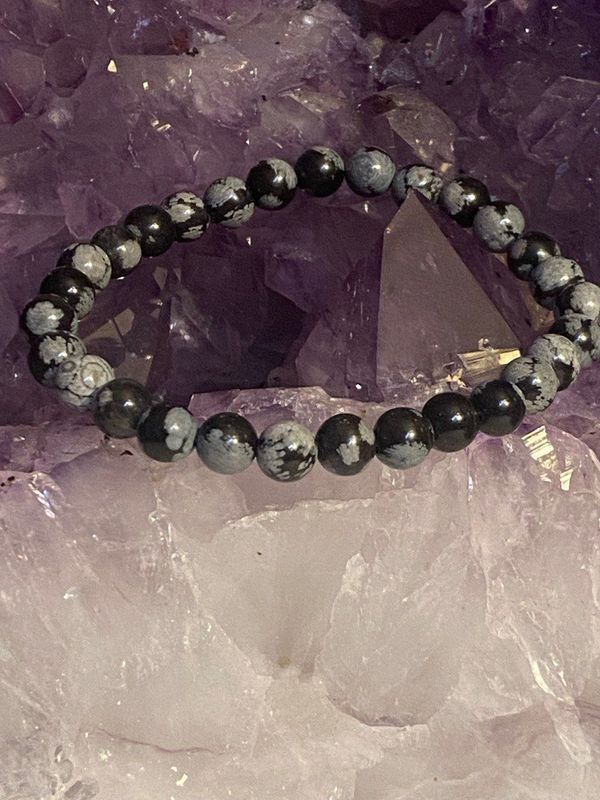 Schneeflocken-Obsidian Armband Schneeflocken-Obsidian Armband