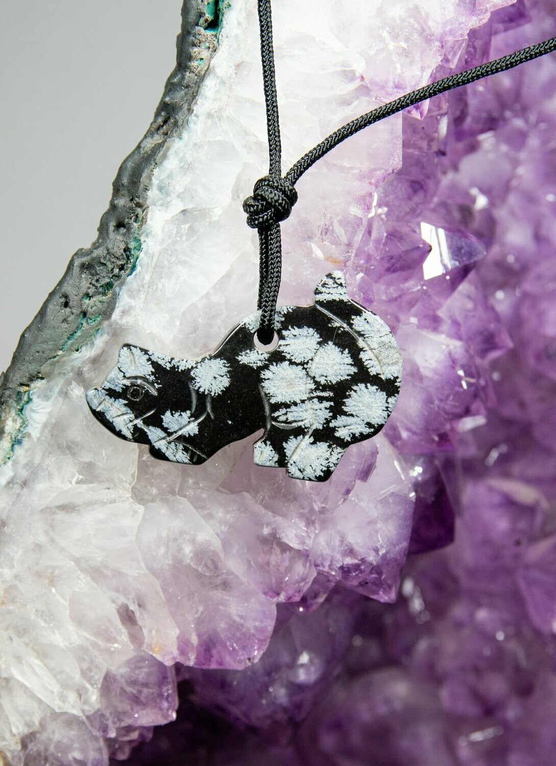Tier Schneeflocken-Obsidian als Anhänger Tier Schneeflocken-Obsidian als Anhänger