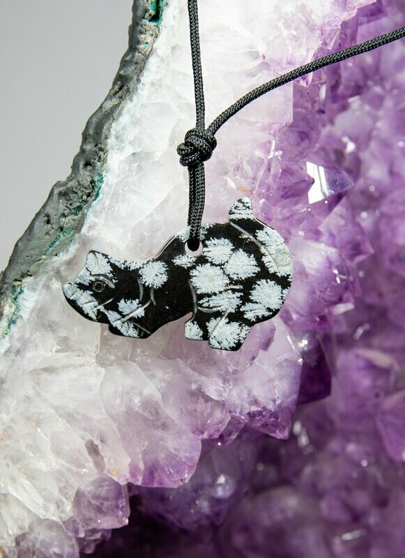 Tier Schneeflocken-Obsidian als Anhänger Tier Schneeflocken-Obsidian als Anhänger