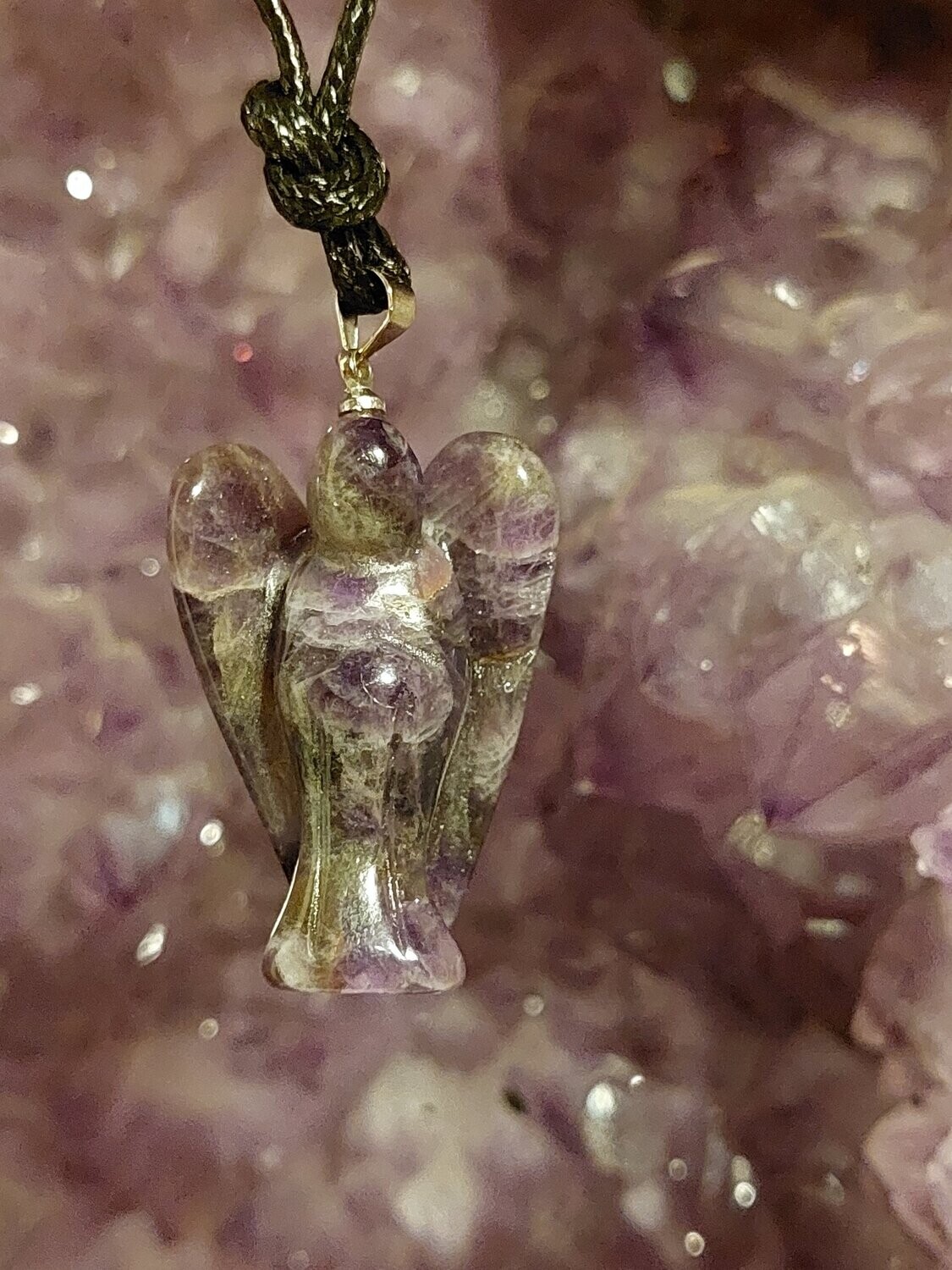 Amethyst Chevron Engel als Anhänger Amethyst Chevron Engel als Anhänger