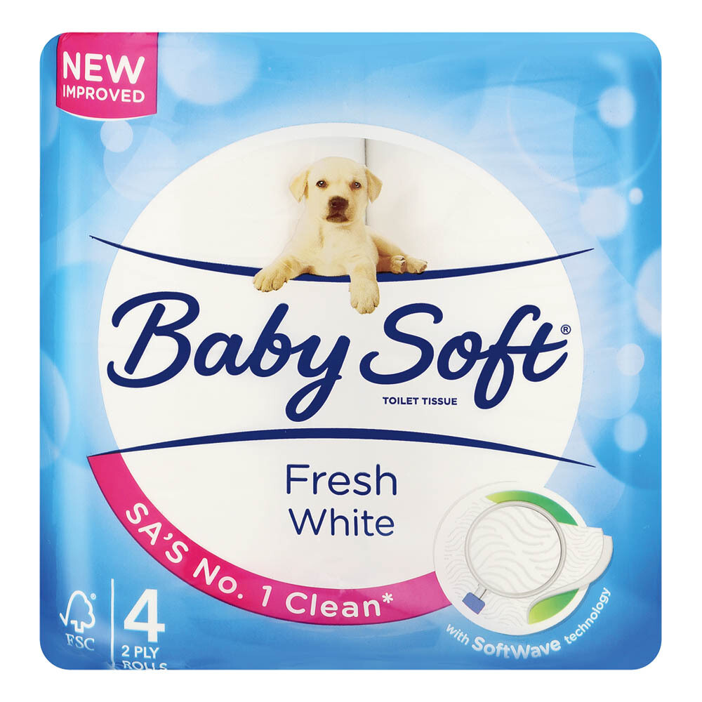 Baby Soft Toilet Paper 2ply White 4s