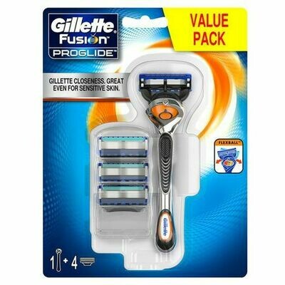 Gillette Fusion ProGlide Value Pack Flexball Handle + 4 Blades Gillette Fusion ProGlide Value Pack Flexball Handle + 4 Blades