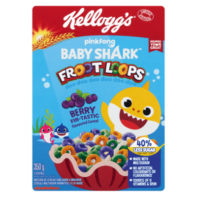 Kellogg's Berry Favour Baby Shark Froot Loops 350g Kellogg's Berry Favour Baby Shark Froot Loops 350g