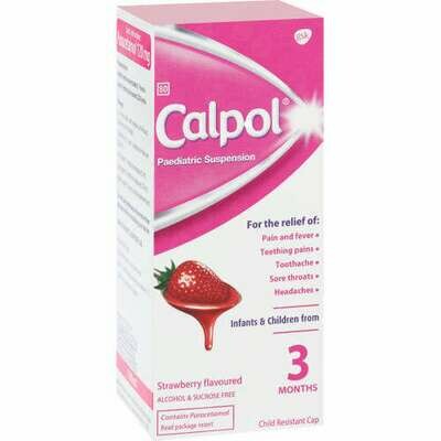 Calpol Paediatric Suspension Strawberry Flavoured 100ml Calpol Paediatric Suspension Strawberry Flavoured 100ml