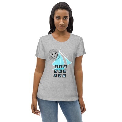 SEA SUN FUN – Enganliegendes Organic-T-Shirt  | Grau | für Damen