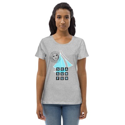 SEA SUN FUN – Enganliegendes Organic-T-Shirt  | Grau | für Damen