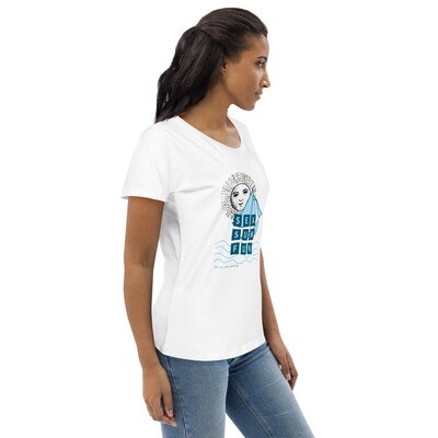 Eng anliegendes Organic-T-Shirt für Damen | Weiß | Motiv: Sea Sun Fun 6