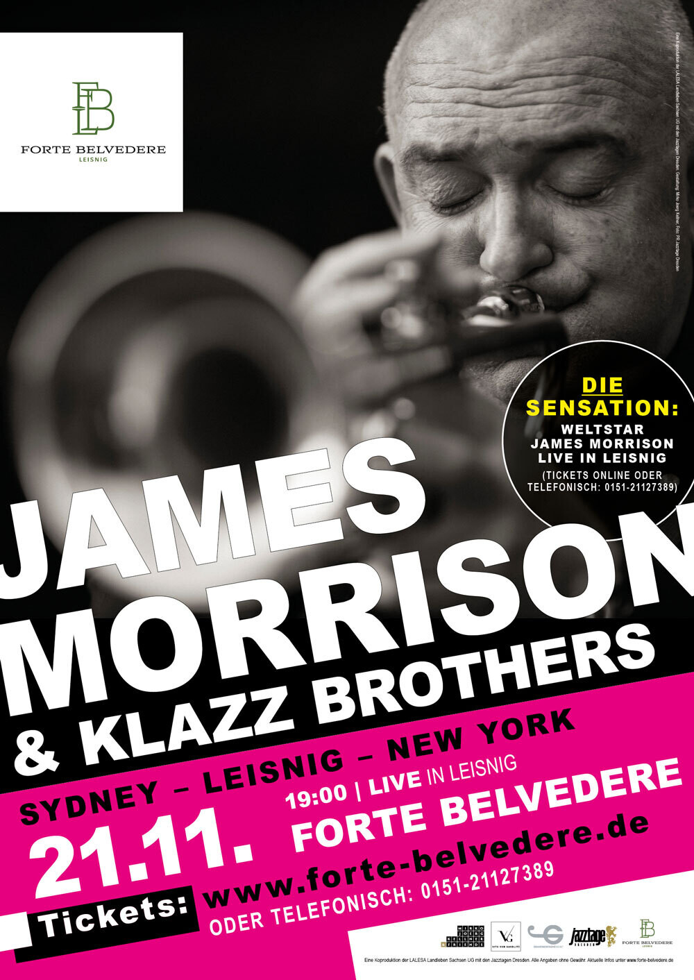 James Morrison + Klazz Brothers | Sydney – Leisnig – New York | Ticket für Konzert im Forte Belvedere Leisnig am 21.11.2022 um 19 Uhr