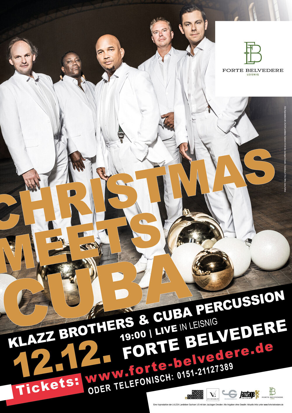 Klazz Brothers & Cuba Percussion | Christmas meets Cuba | Ticket für Konzert im Forte Belvedere Leisnig am 12.12.2022 um 19 Uhr