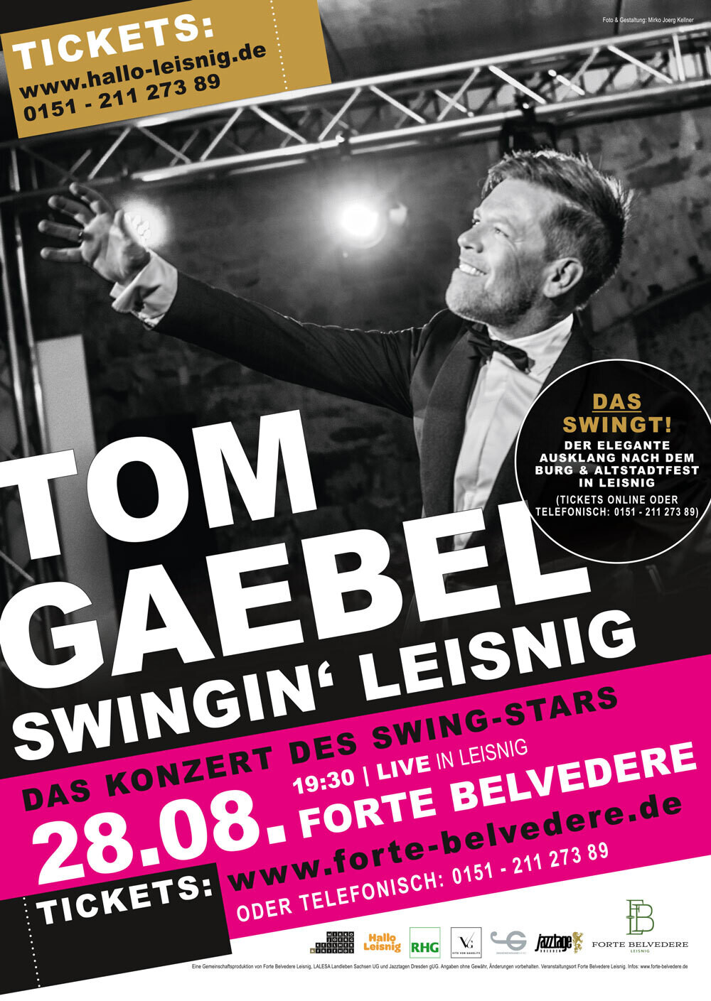 TOM GAEBEL | Swingin Leisnig | Ticket für Konzert im Forte Belvedere Leisnig am 28.08.2023 um 19:30 Uhr