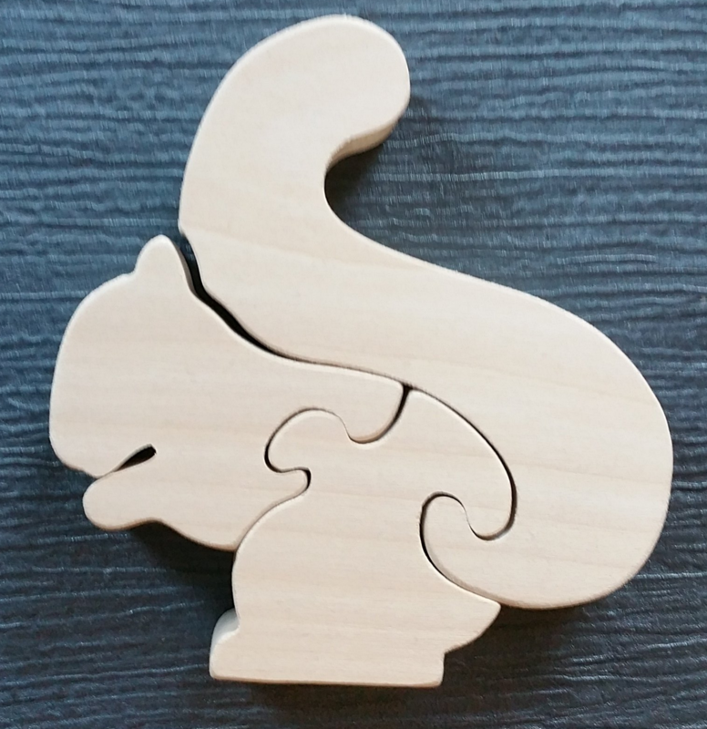 Puzzle ecureuil - puzzle en bois - puzzle artisanal animaux en bois