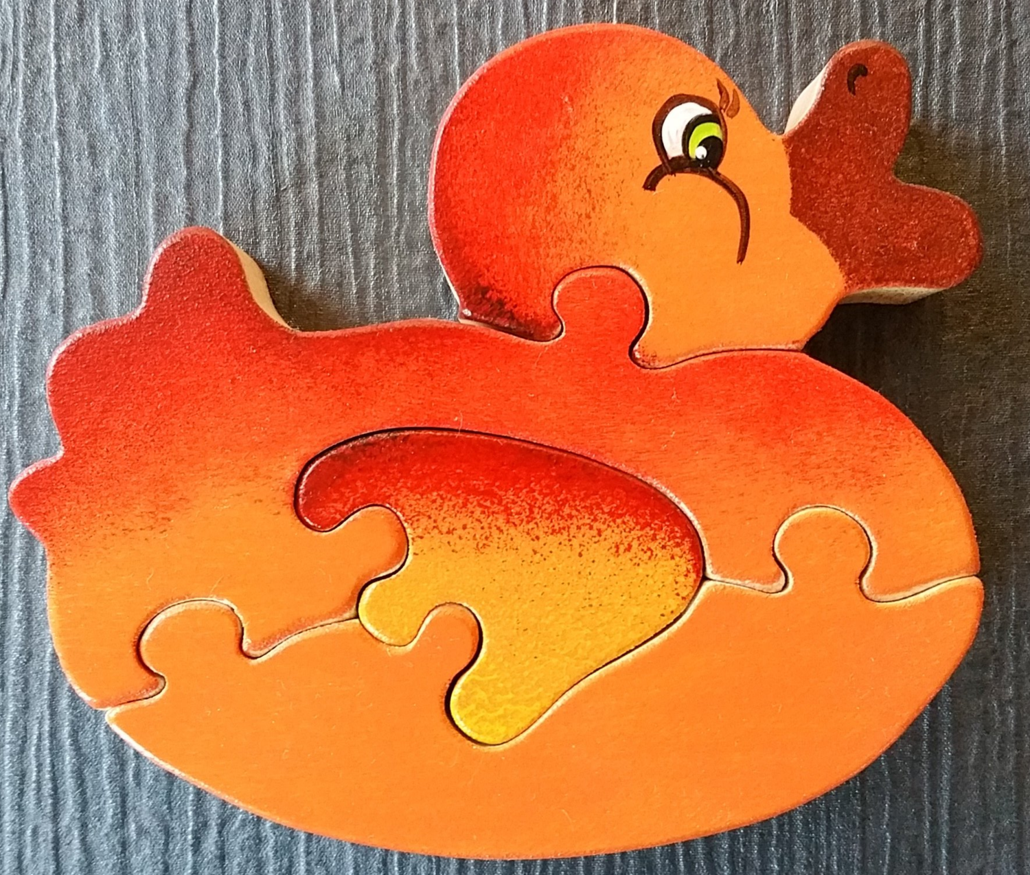 Puzzle canard - Puzzle artisanal en bois - Puzzle bois peint