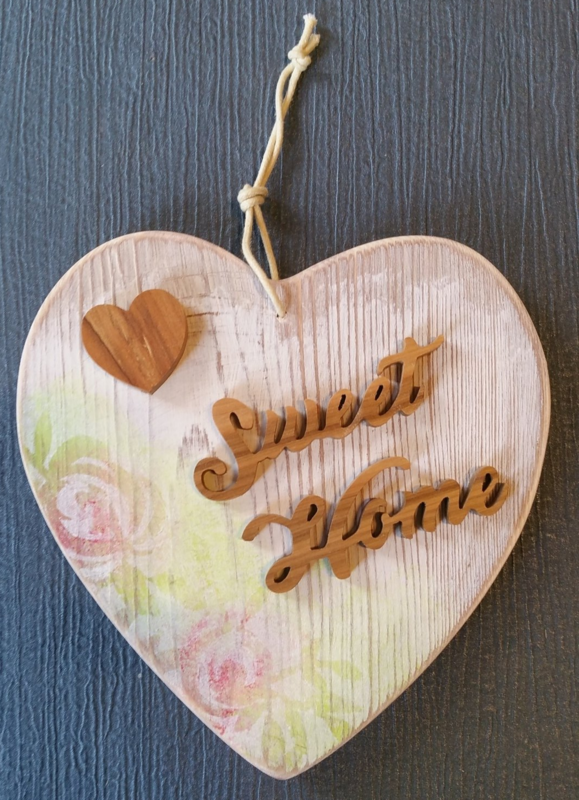 Déco bois Cœur sweet home