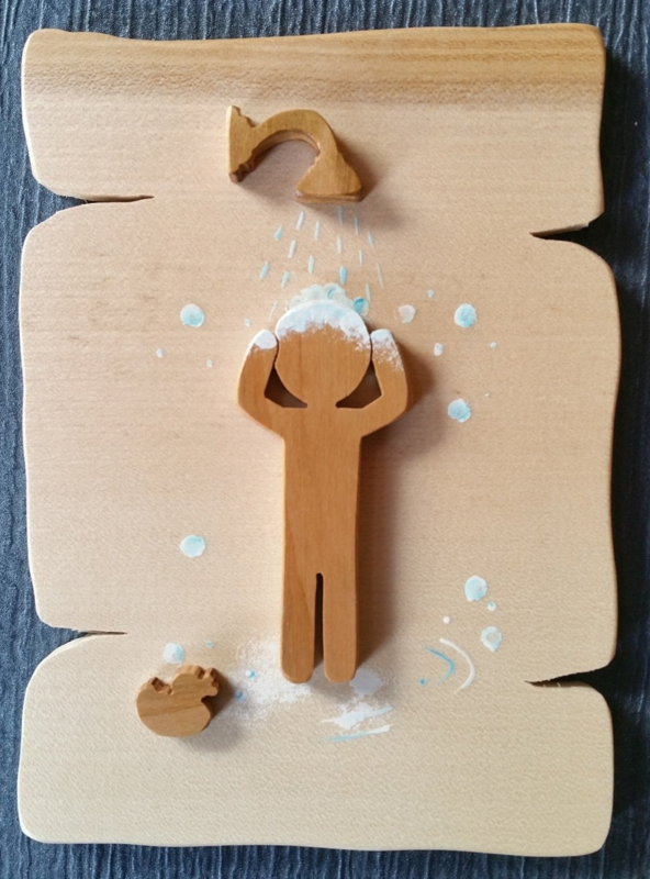 Plaque de porte en bois - Salle de Bain
